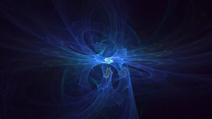 3D rendering abstract blue fractal light background