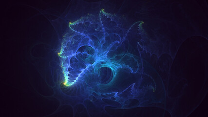 3D rendering abstract colorful fractal light background