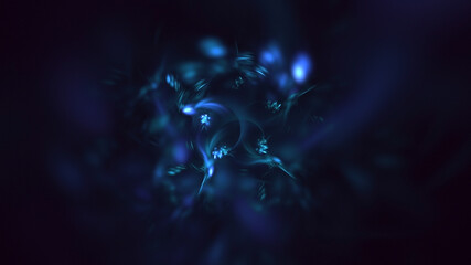 Obraz premium 3D rendering abstract multicolor technology fractal light background