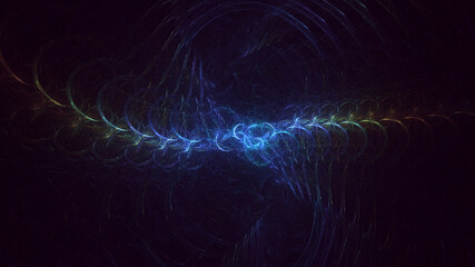 3D rendering abstract multicolor technology fractal light background