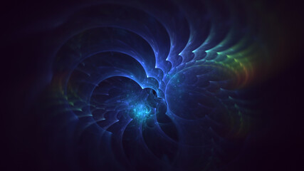 3D rendering abstract colorful fractal light background