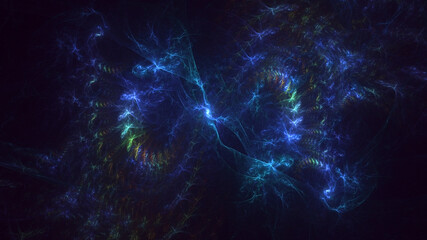 Fototapeta na wymiar 3D rendering abstract multicolor technology fractal light background