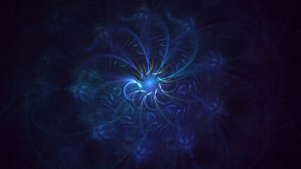 3D rendering abstract multicolor technology fractal light background