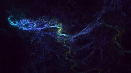 3D rendering abstract colorful fractal light background