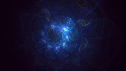 3D rendering abstract multicolor fractal light background