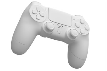 Video game joystick on white monochrome background. Concept of winner awards