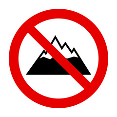 Berg und Verbotsschild