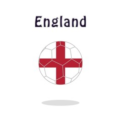 Soccer ball with England flag motif. Vector illustration