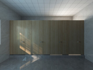 3d illustration, clean and tidy toilet with washing, bathroom and other equipment