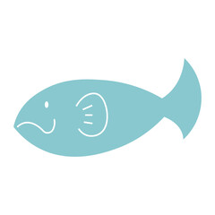 無表情の魚のイラスト素材