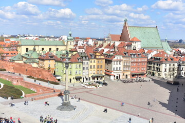Naklejka na ściany i meble Polska, Warszawa, stolica, centrum zabytkowej części miasta, starówka, 