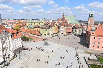 Naklejka na ściany i meble Polska, Warszawa, stolica, centrum zabytkowej części miasta, starówka, 