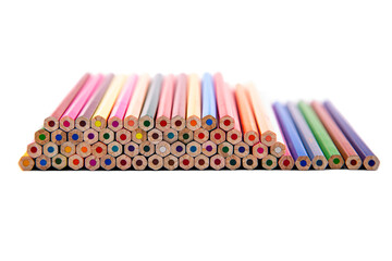Multicolored pencils isolated on a white background