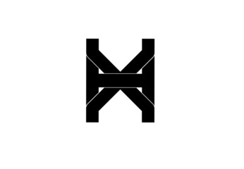 hx xh h x initial letter logo isolated on white background