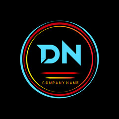 DN,DN Logo,D  N  letter logo design with creative circle,company creative letter logo