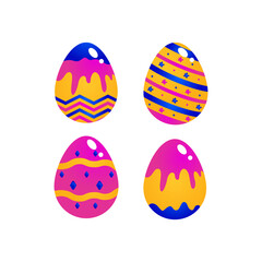 Set illustration gradient eggs design collection