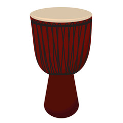 Drums for cups. Drum for a bowl, darbuka, dumbek, dumbek, tablet vector stock illustration. A percussion instrument used in the Middle East. Qatar, Kuwait, Lebanon. In North Africa.