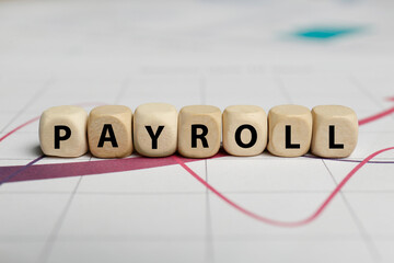 Cubes with word Payroll on graphical chart