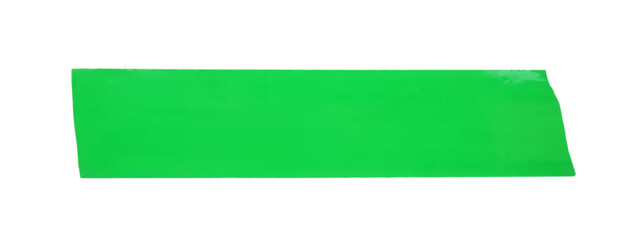 Piece of green adhesive tape isolated on white, top view