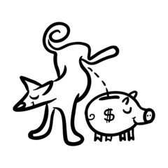 dog peeing on bank balance