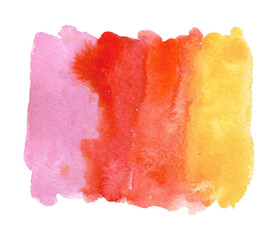 Watercolor stains and splashes. Bright spots on a white background