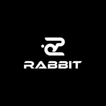 Sitting rabbit abstract logo vector illustration