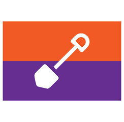 Mountain hiking, camping  and root finding flag symbol
