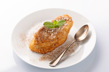 Easter torrija on white background 