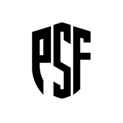 Naklejka na ściany i meble PSF letter logo design. PSF modern letter logo with black background. PSF creative letter logo. simple and modern letter logo. vector logo modern alphabet font overlap style. Initial letters PSF 