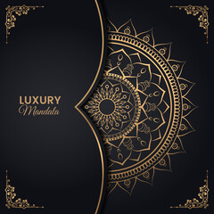 Luxury ornamental mandala background with golden colour 