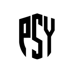 PSY letter logo design. PSY modern letter logo with black background. PSY creative  letter logo. simple and modern letter logo. vector logo modern alphabet font overlap style. Initial letters PSY 