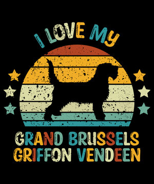 Petit Basset Griffon Vendeen Retro Vintage Sunset T-shirt Design template, Griffon on Board, Car Window Sticker, POD, cover, Isolated white background, White Dog Silhouette Gift for Petit Basset Lover