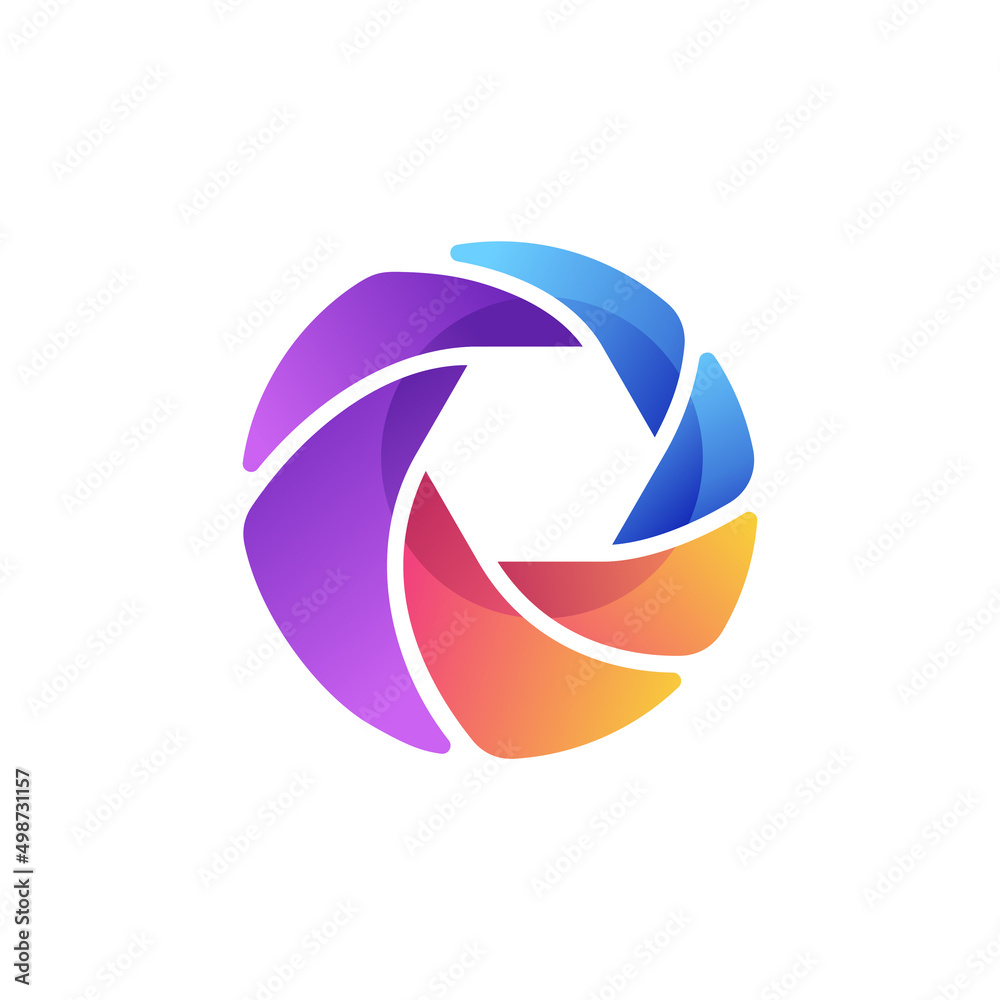 Sticker abstract circle logo design