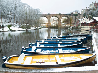 boats in the river Nidd at Knareborough