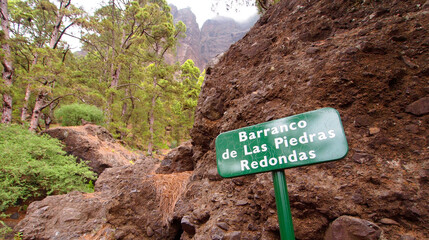 Barranco de Las Piedras Redondas,  Caldera de Taburiente National Park, Biosphere Reserve, ZEPA,...