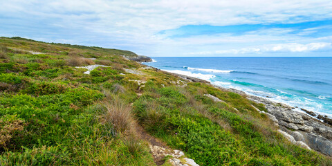Coastline View, Oyambre Natural Park, Cantabrian Sea, Cantabria, Spain, Europe