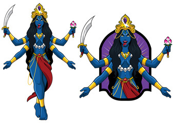 Kali Indian Goddess - obrazy, fototapety, plakaty