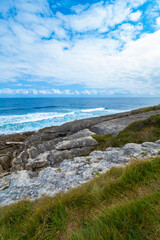 Coastline View, Oyambre Natural Park, Cantabrian Sea, Cantabria, Spain, Europe