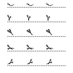 Set of Cut Here Instruction Designs
