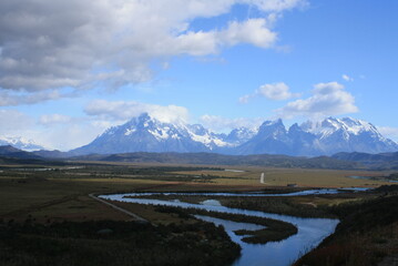 Naklejka premium Chilean Patagonia landscape, Torres del paine