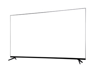 Obraz premium Wide TV with blank screen isolated on white