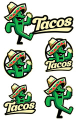 Tacos Cactus Mascot