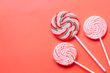 close up of lollipop candy on table 