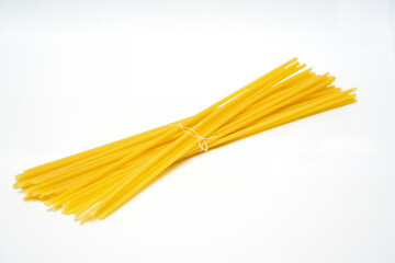 bunch of spaghetti isolated on a white background