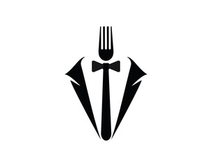 Restaurant logo design, Mr Food Fork and Tie combination