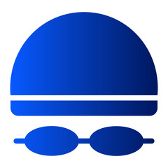 swimming hat gradient icon