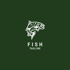Fish logo icon design template. luxury, premium vector