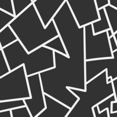 Seamless abstract pattern on black background. Vector wallpaper.  Graphic contour striped ornament.