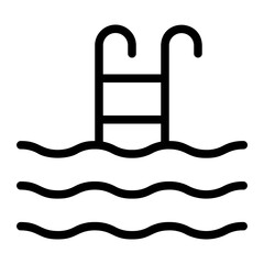 swimming pool line icon