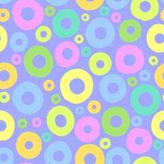 Bright abstract seamless pattern of colorful circles.